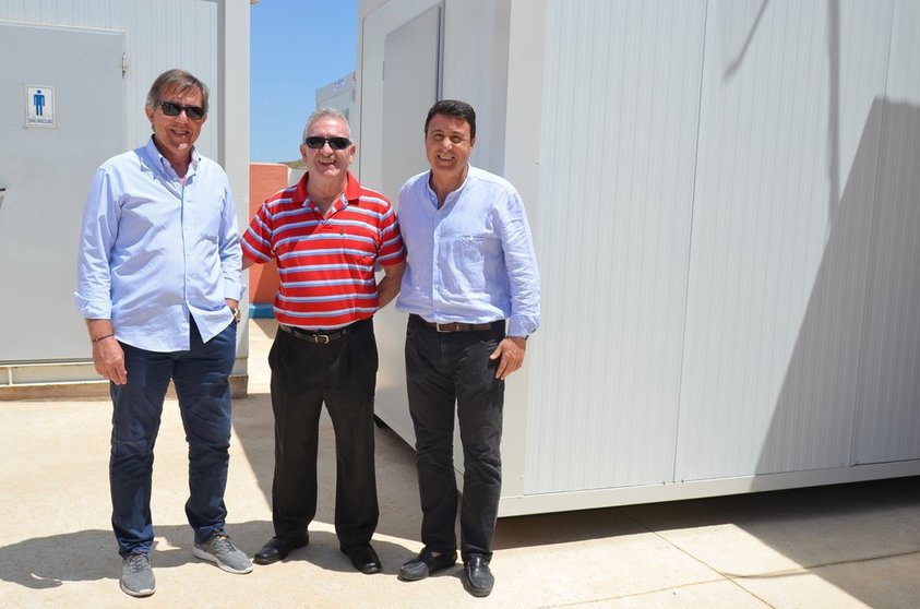 Isidoro Garcia, Bienvenido Gallego (presidente de la Minera) y Jose Miguel Monje Carrillo (presidente FFRM).
