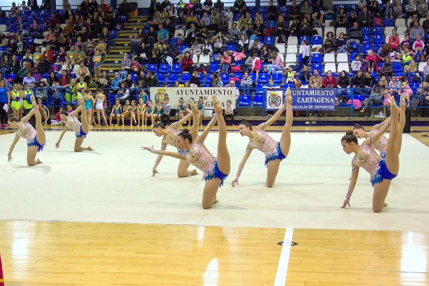 Primera parte de la XXXVIII Competición Escolar de Conjuntos en la modalidad de Gimnasia Rítmica Deportiva/Foto: Cartagena.es