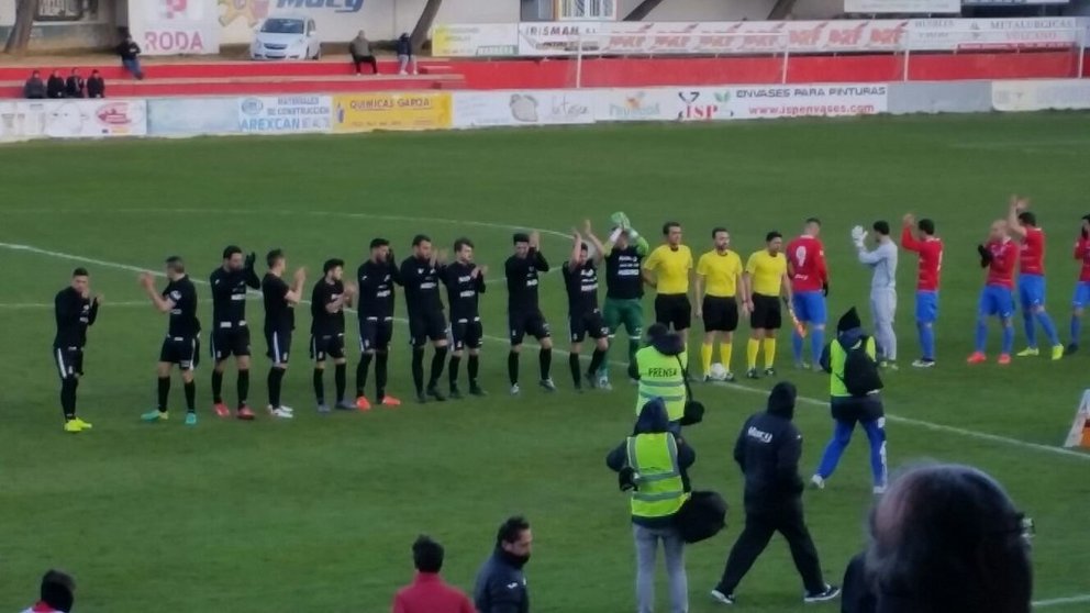 El Cartagena logró empatar en La Roda, con nueve jugadores. Foto: C.SÁNCHEZ