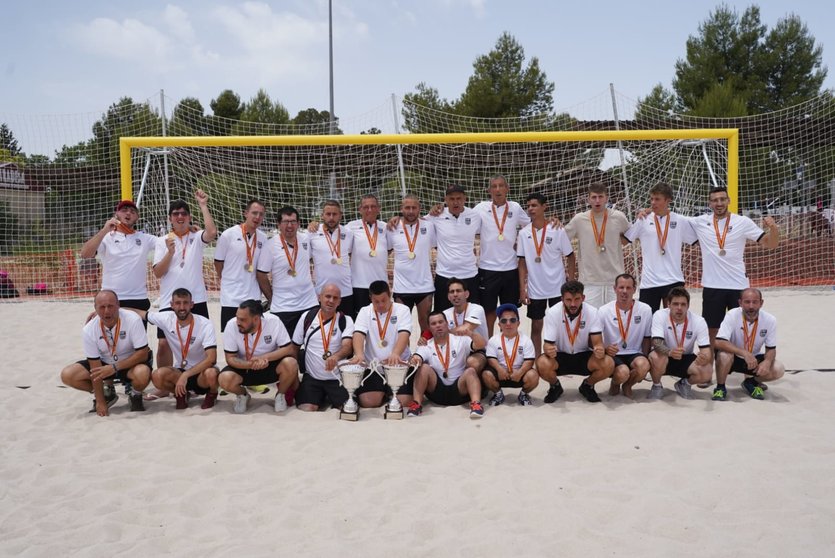 La selección murciana inclusiva, campeona de España de fútbol playa