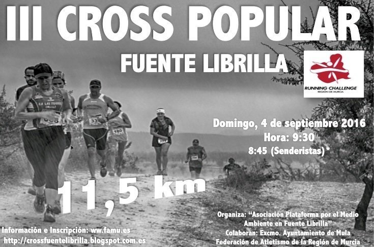Cartel III Cross Popular 11,5km Fuente Librilla