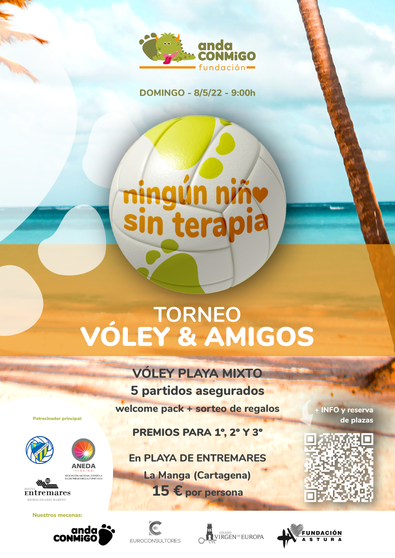 La Fundación anda CONMiGO organiza un torneo de vóley solidario en la playa de Entremares. Foto: Cartagena.es